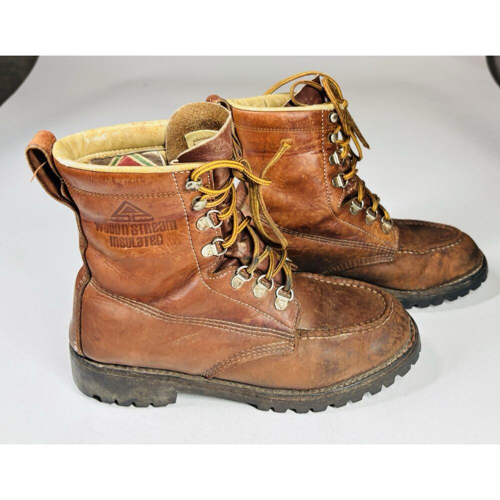 Vintage 1970s Wood N Stream Insulated Leather Work Boots Men’s 7M Vibram USA